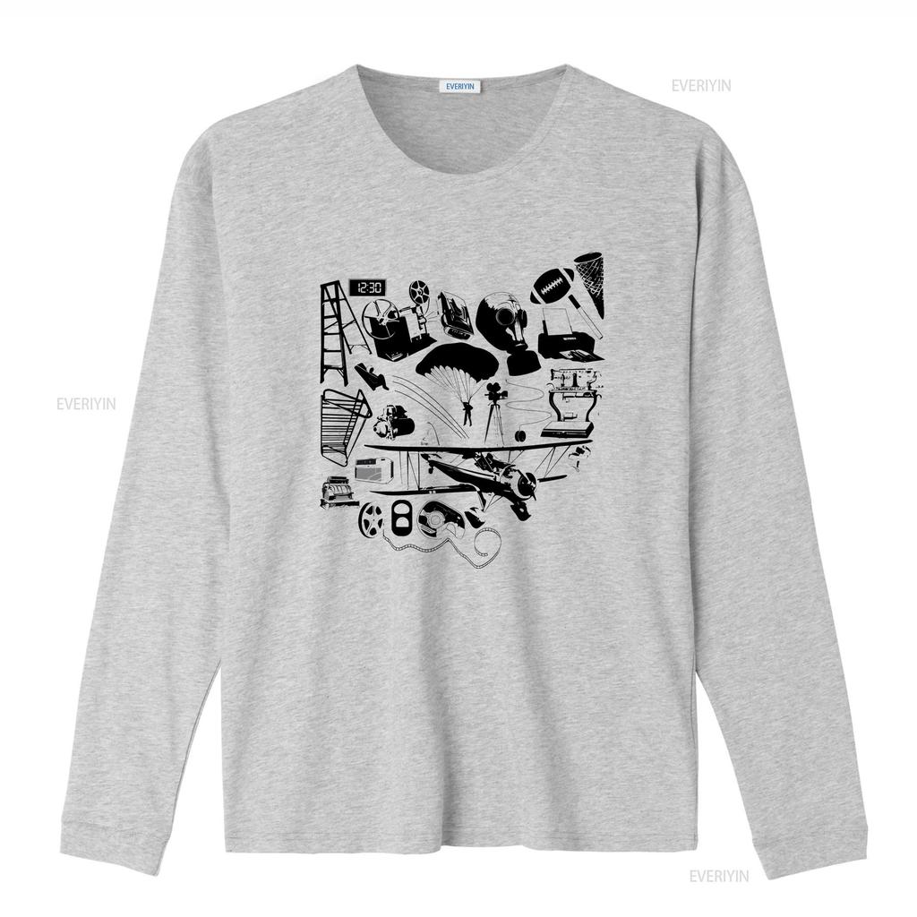 Dayton Ohio Inventions Crew Neck T Shirt Multiple Colors vintage Washed fashion Unisex streetwear homme Casual Versatile