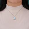 Echter Edelstein, natürlicher blauer Larimar, große Edelstein-Anhänger-Halskette, 925er Silber, edler Schmuck für Frauen, Geburtstags- und Weihnachtsgeschenke