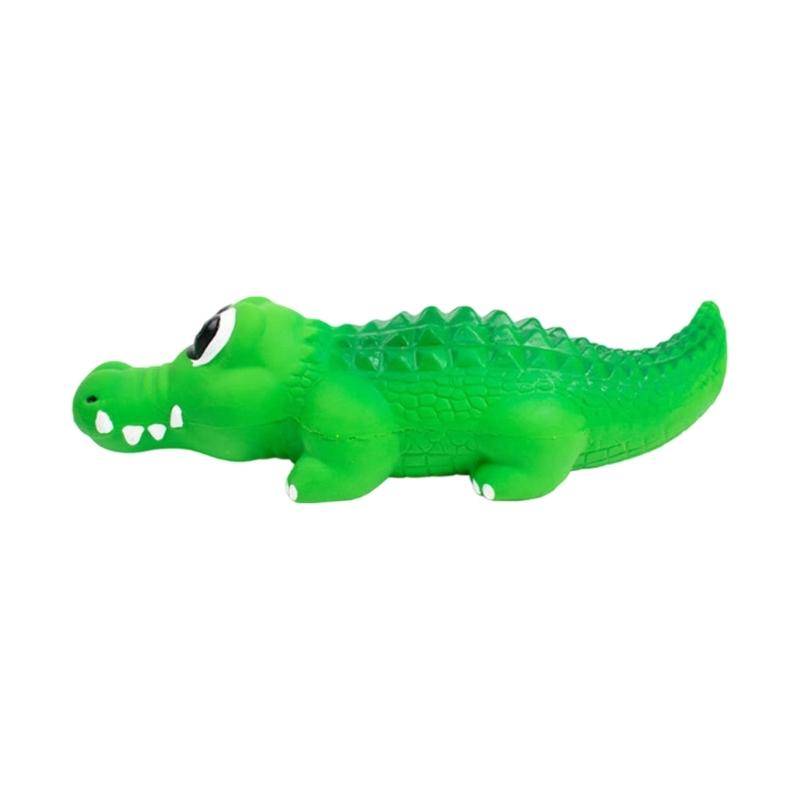 

Alligator Shape Dog Chew Toy with Builtin Squeaker for Curiosity Stimulation and Energy Releasing for Indoor Outdoor S