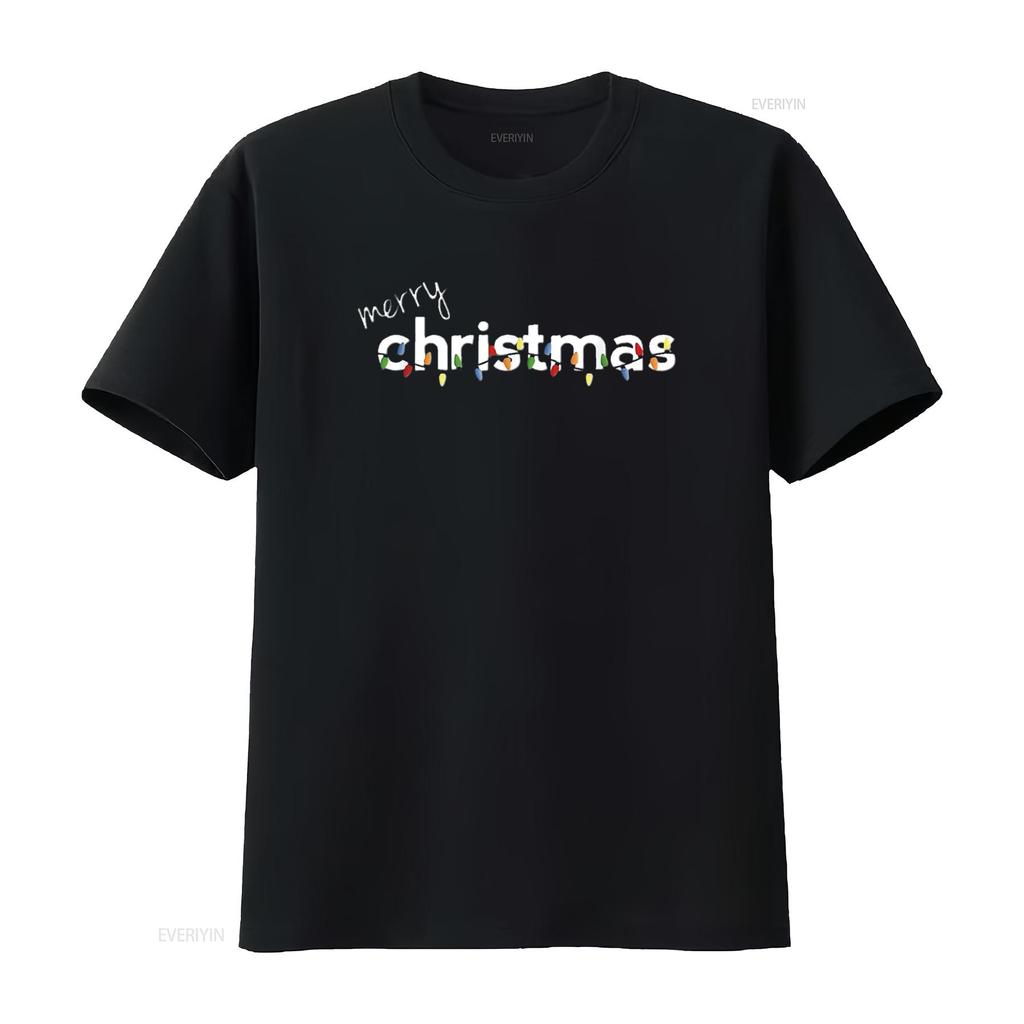 Merry Christmas T ShirT s Boys Girls Black Large vintage Washed Versatile Top For Everyday Wear graphic Comfortable Unisex