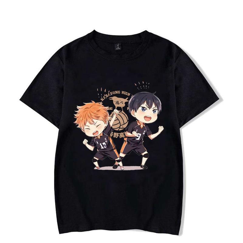 Hot Hinata Shoyo Tobio Kageyama Cartoon Print Short Sleeve T Shirts Women Casual Shirts Summer Women's Men's Crew Neck T-shirt