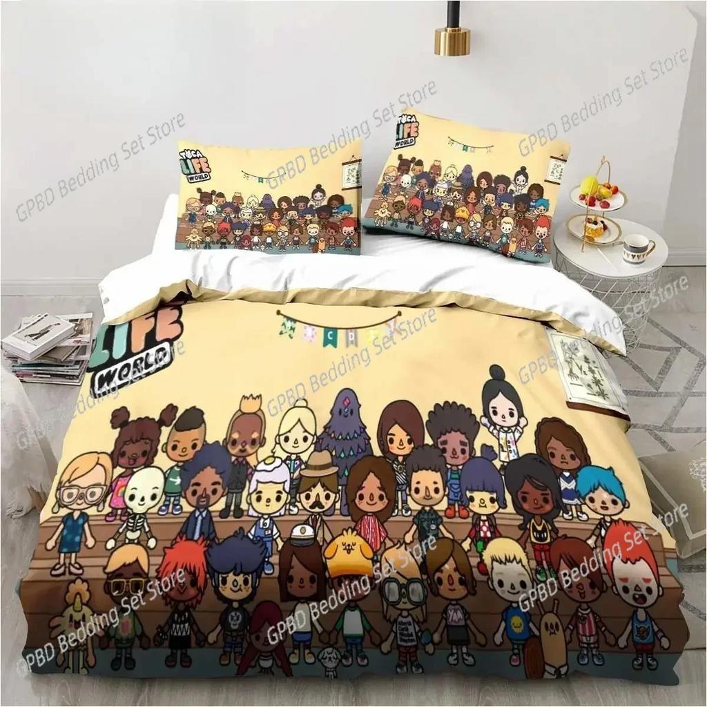 New Luxury New 3D Print Cartoon Game Toca Life World Bedding Set Duvet Cover Bed Set Quilt Cover Pillowcase king Queen Size