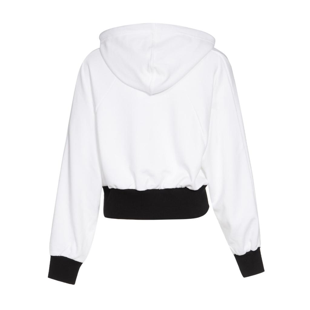 Puma Printed Knit Drawstring Hooded Long Sleeve Cropped Sweatshirt Women Sweatshirt White 531352-02