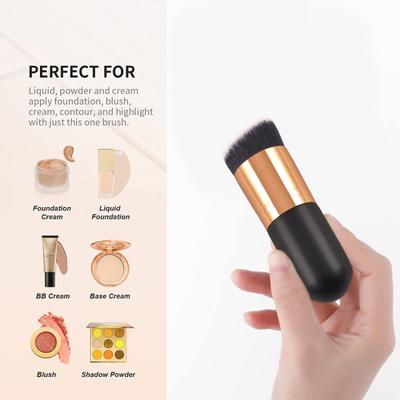 Pennello per fondotinta Facile da pulire Tubo paffuto Capelli morbidi e fini Testa obliqua Strumenti cosmetici multifunzionali Pennello delicato per fondotinta BB Cream per donna