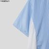 INCERUN Two Pieces Summer Men O Neck Striped Hollow Patchwork Short Sleeve Tops and Shorts Sets