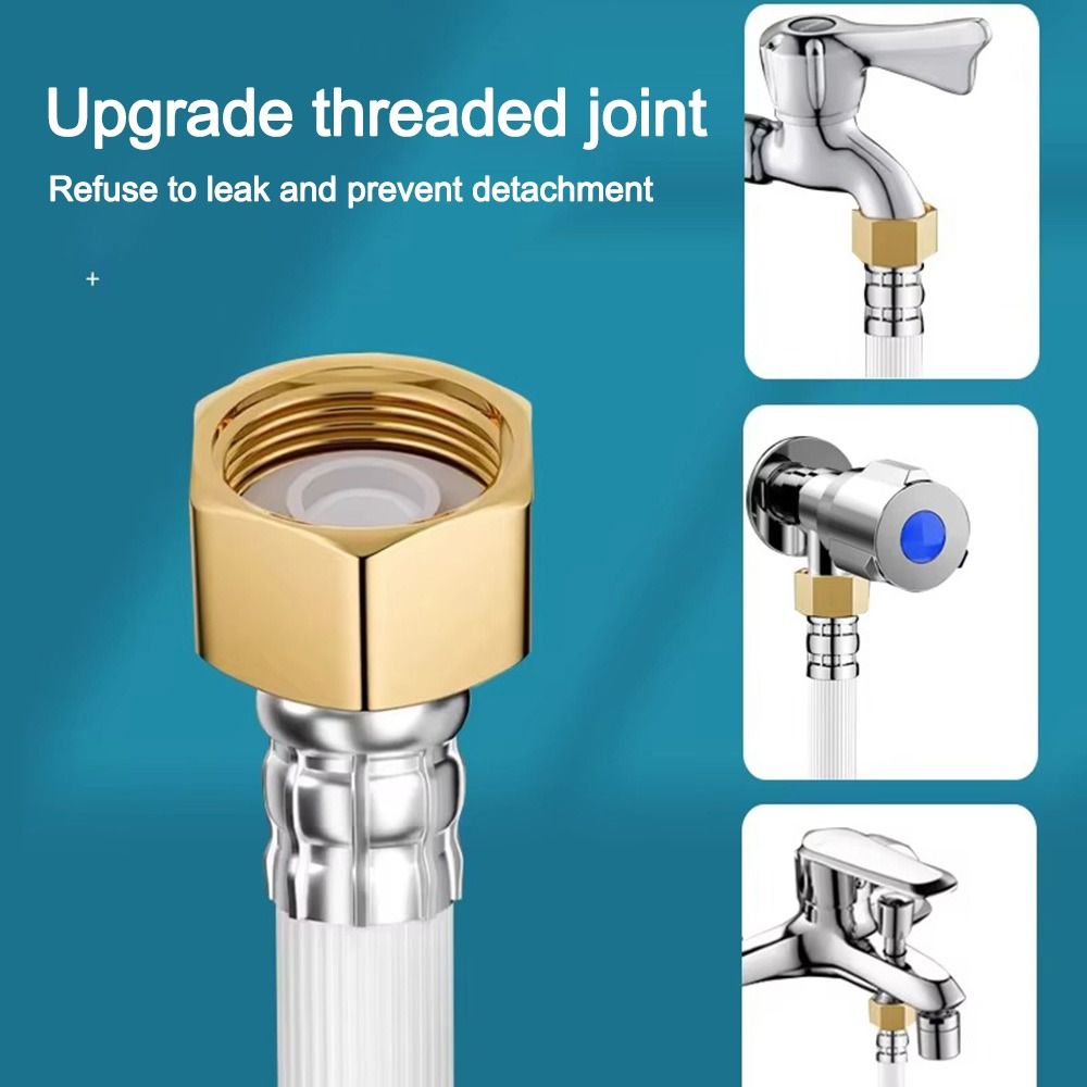 80-500cm Length Flexible Braided Hose PVC Kitchen Bathroom Plumbin Durable Plumbing Hose