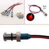 CESFONJER 5pcs 6mm 1/4" LED Metal Indicator Light Waterproof Signal Lamp Pilot Dash Directional Car Truck Boat Wire (Red)