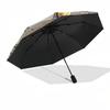Nautical Wheel, Compass Themed Automatic Opening and Closing Umbrella, Brightly Colored 8-rib Portable Umbrella, Suitable for Men and Women,