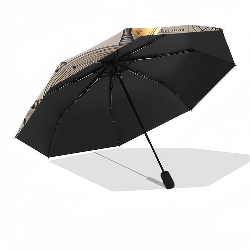 Nautical Wheel, Compass Themed Automatic Opening and Closing Umbrella, Brightly Colored 8-rib Portable Umbrella, Suitable for Men and Women,
