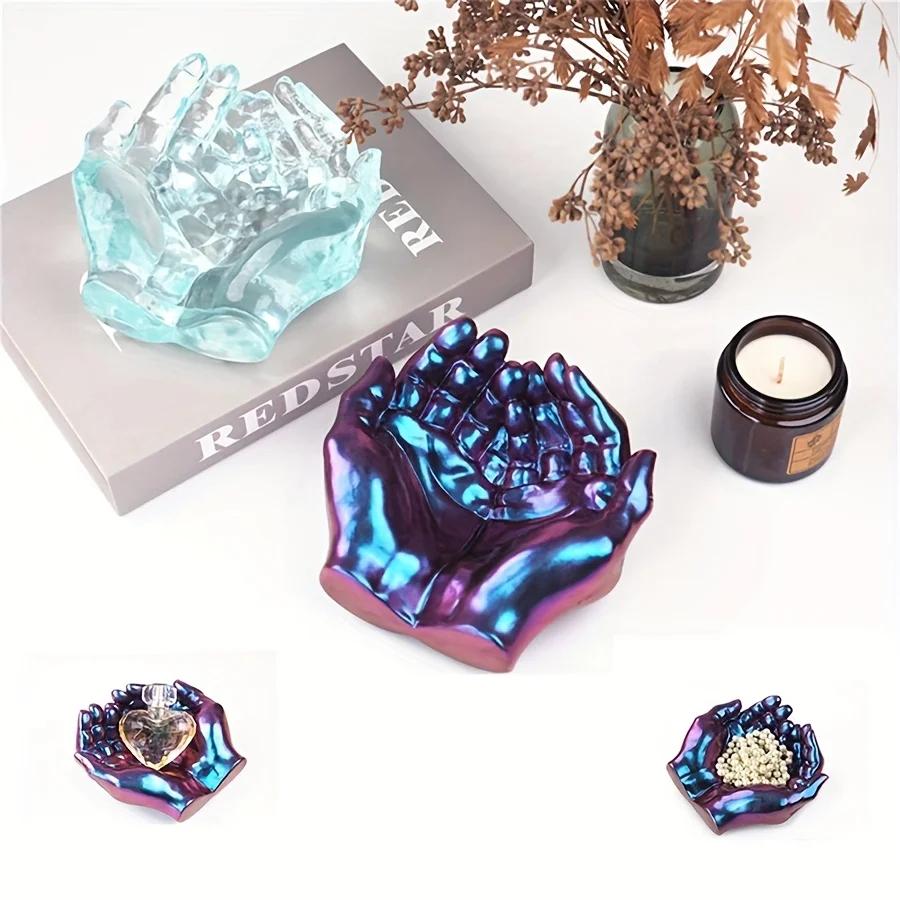 Hand-shaped silicone molds DIY handicrafts-Multifunctional resin cast trays, jewelry trays, candlesticks and succulent plants