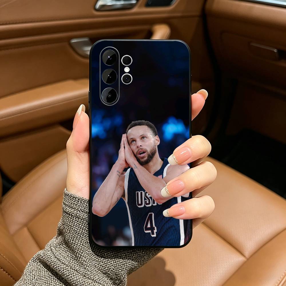 30 Stephen- C-Curry Black Soft Silicone Phone Case for Samsung Ultra S25, S24, S21, S22, S23, S30, Plus, FE, Lite