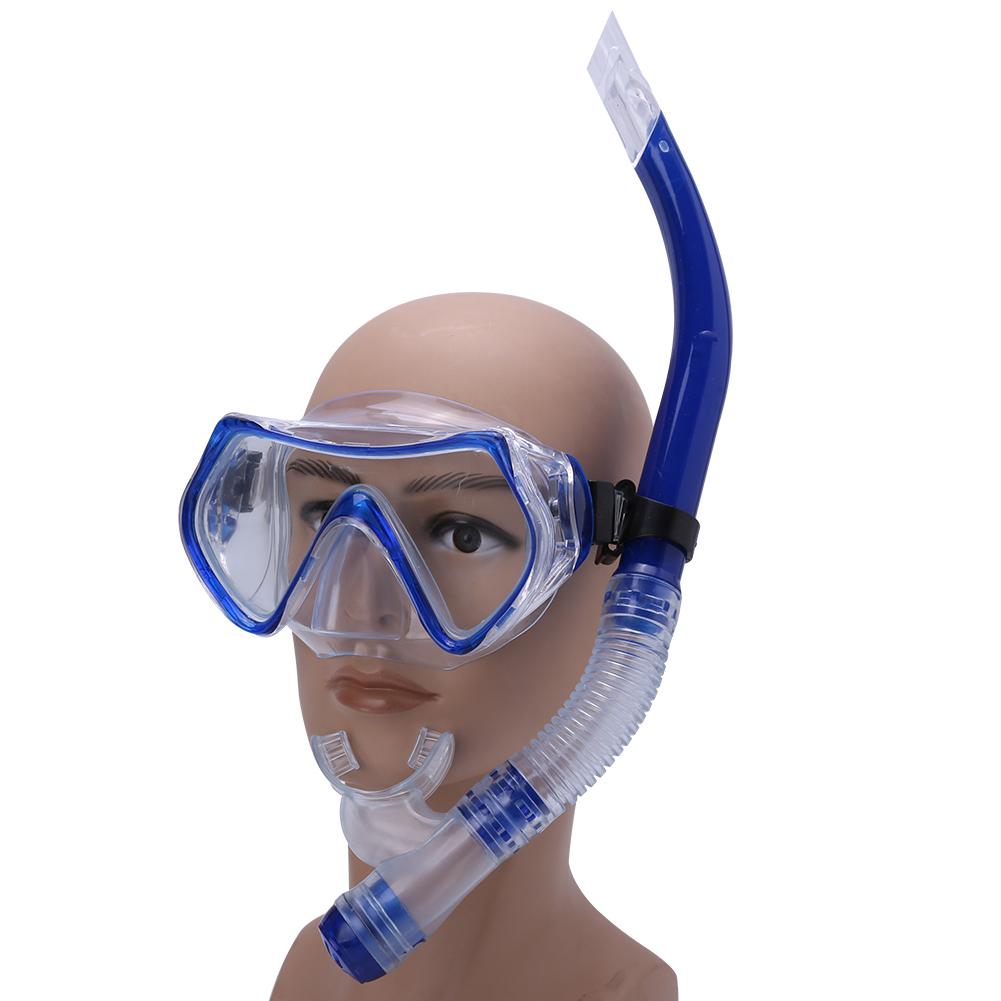 Adult Diving Goggles Snorkeling Swimming   Underwater Swimming Glasses Snorkel (Blue)