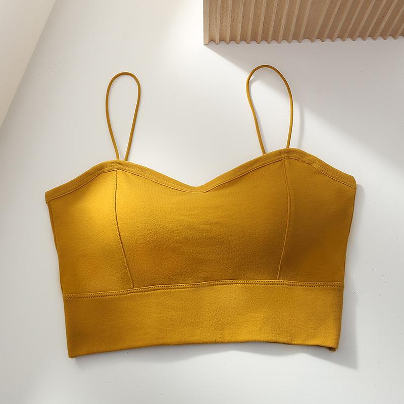 One-piece Sling Underwear Women's Small Breasts Gather Without Steel Ring Bra with Chest Pad To Absorb Sweat and Non-slip Tube Top