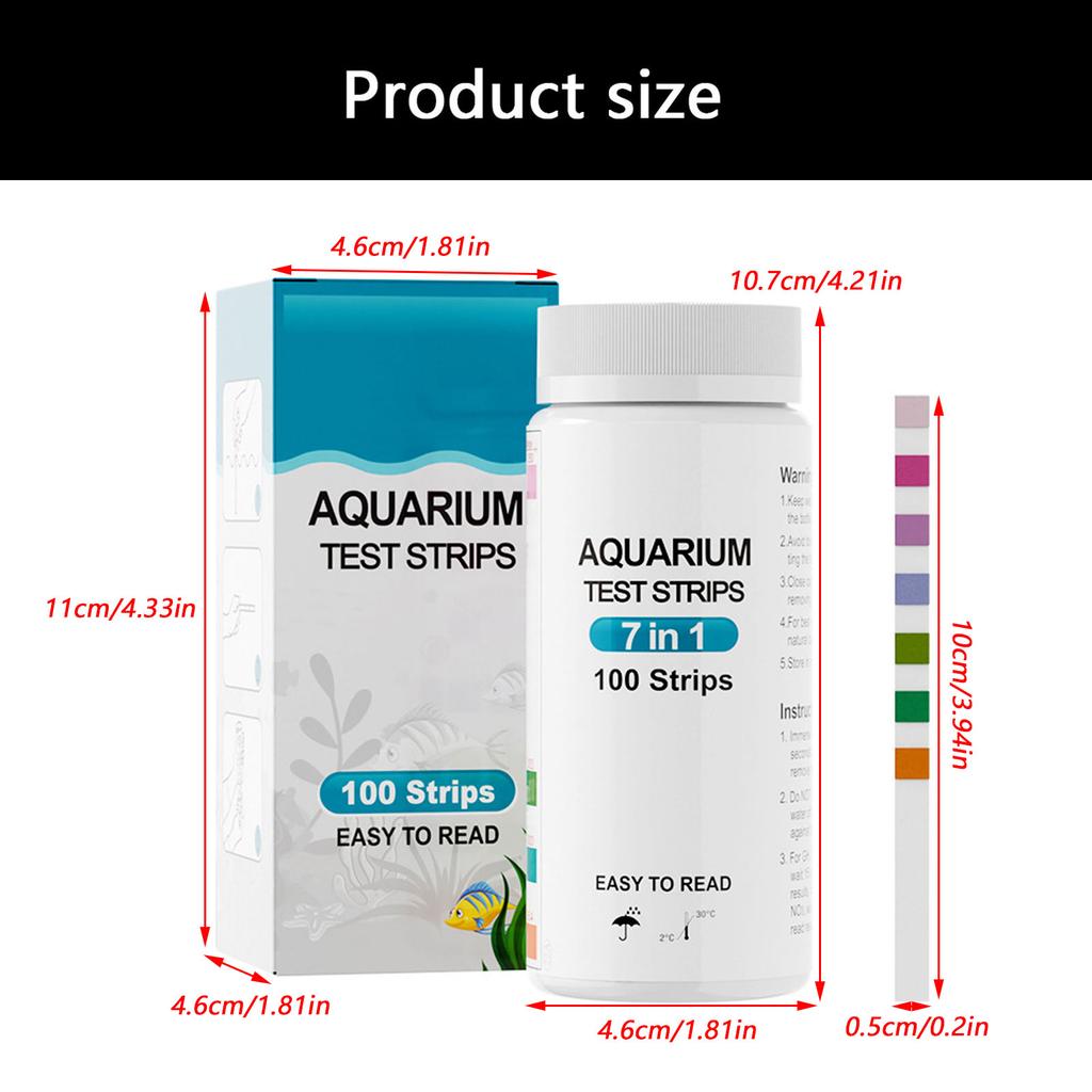 100Pcs Fish Tank Water Quality Test Strips Water Tester Paper Freshwater Saltwater Aquarium Water Test Strips