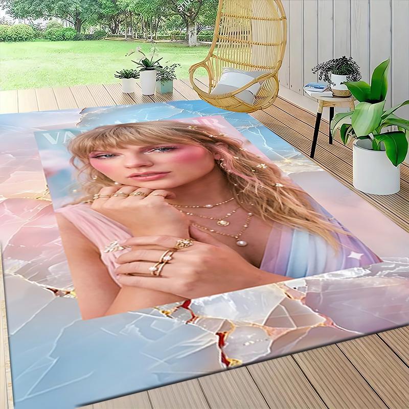 Taylor Swift Magazine Cover Carpet Rug Soft Washable Antislip Home Living Room Sofa Mats Personalized Christmas Rug