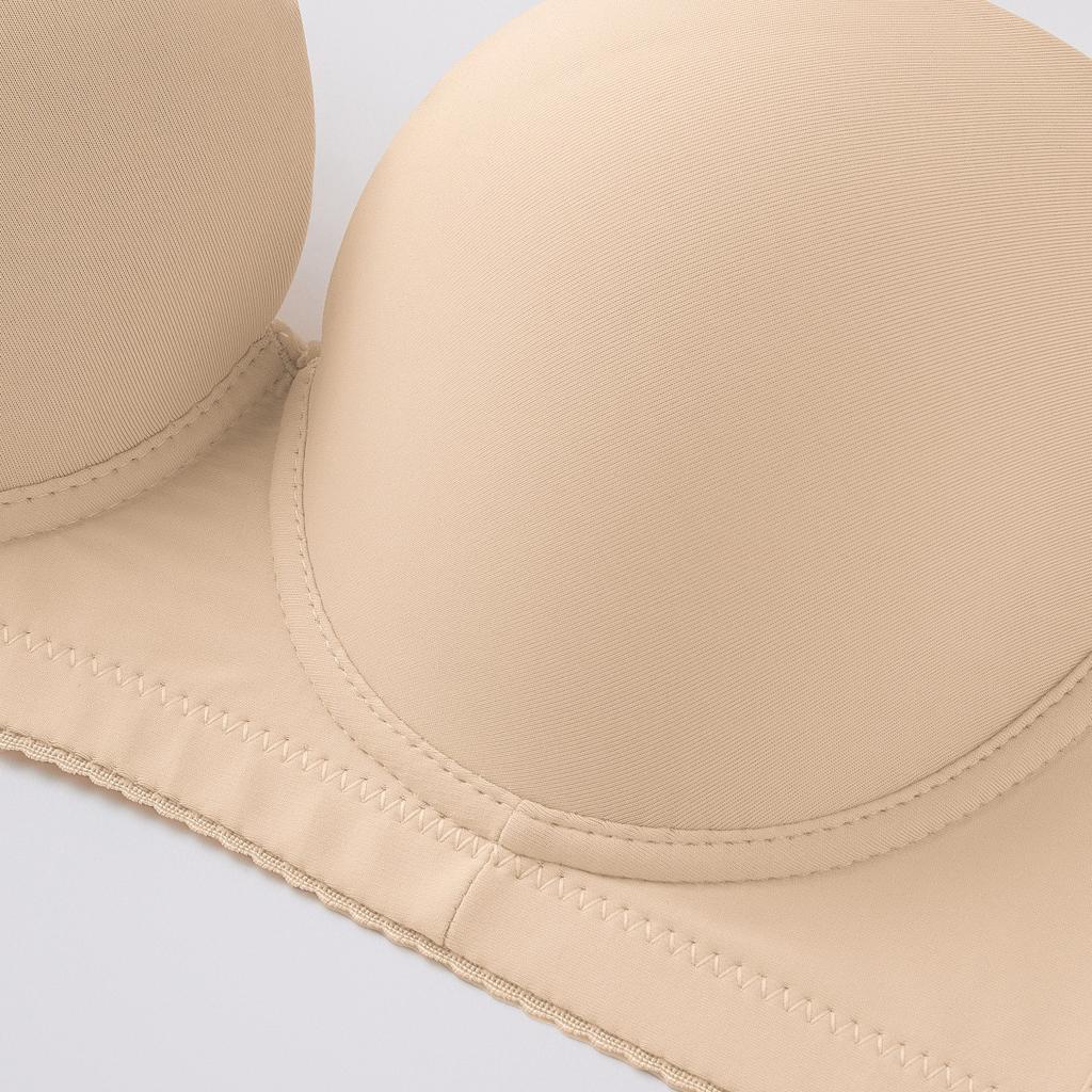 Large-sized Smooth Bra Women's Seamless Sexy Underwear Women's Gathering Bra Anti-sagging Deep V Bra with Steel Rims