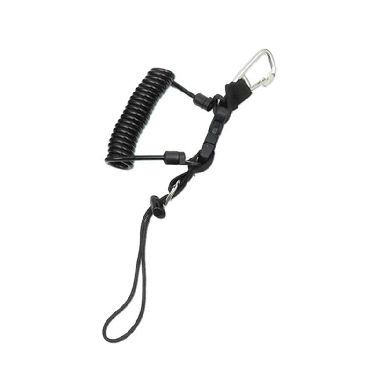 

Scubas Diving Retractable Lanyard Antilost Spirals Spring Coil Camera Lanyard Safety Emergencies Tool Easy to Use чорний