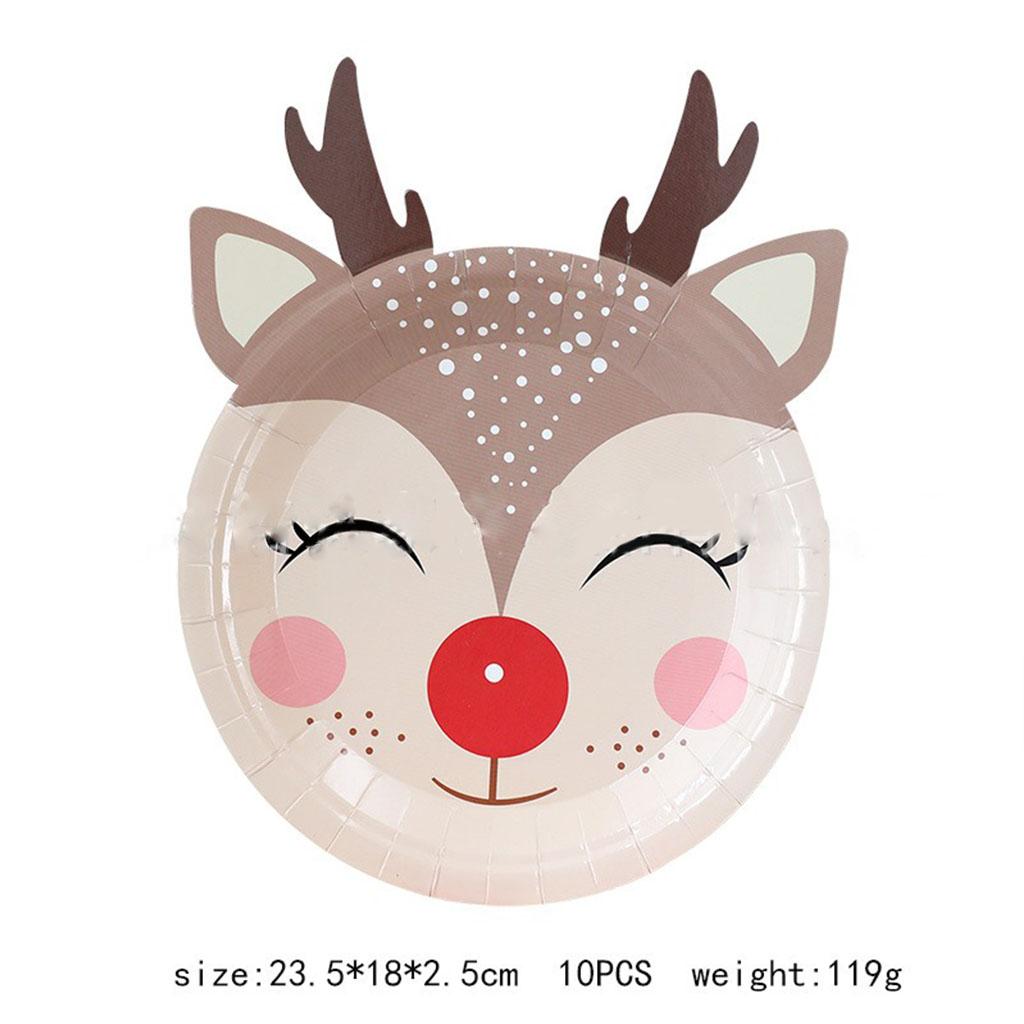 2024 Weihnachten Einweggeschirr Weihnachtsmann Elch Weihnachtsbaum Form Teller Serviette Frohe Weihnachten Deko Kinder Frohes Neues Jahr 2025