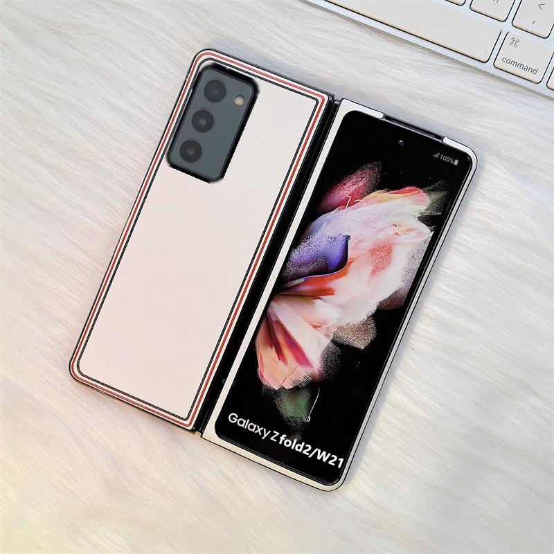 Moda Ortak Adı Lychee Kılıf Samsung Galaxy Z Fold 2 W21 Kapak Anti-Knock Lüks Deri + Pc Kılıfları Fold2 için