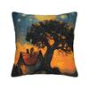 Mini Schnauzer Dog Van Gogh Starry Night Pillowcase Polyester Cushion Cover Decorations  Pillow Case Cover Sofa Square cm