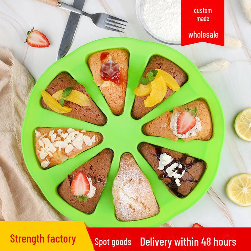 Silicone Cake, Chocolate, and Mousse Mold - 8-Piece Pizza-Style Baking Plate
