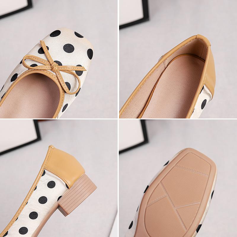 Women's Dress Shoes Wedding Square Toe Low Heel Pumps Shoes Slip On Chunky Block Heels for Women Comfortable Dress Shoes for Office Work Business