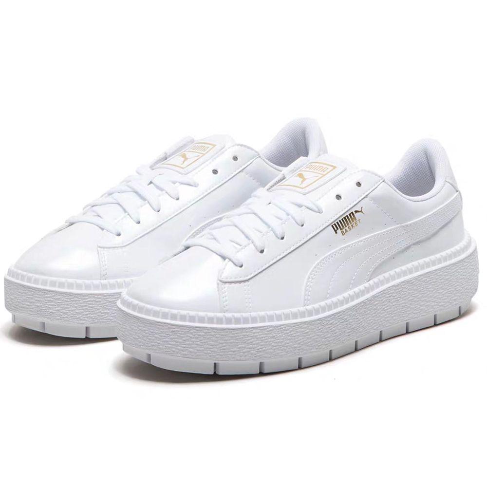Puma Basket Platform Retro Low-Top Casual Sneakers Unisex Sneakers White 367046-01