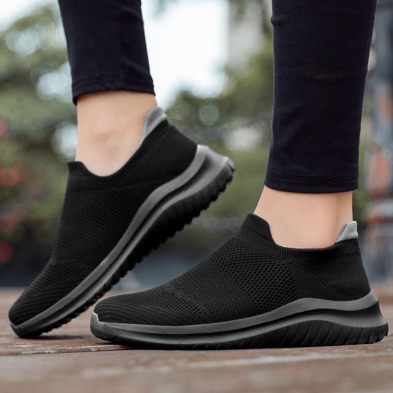 Breathable Mesh Unisex Slip-On Summer Sneakers - Soft Sole Casual Walking Shoes 43
