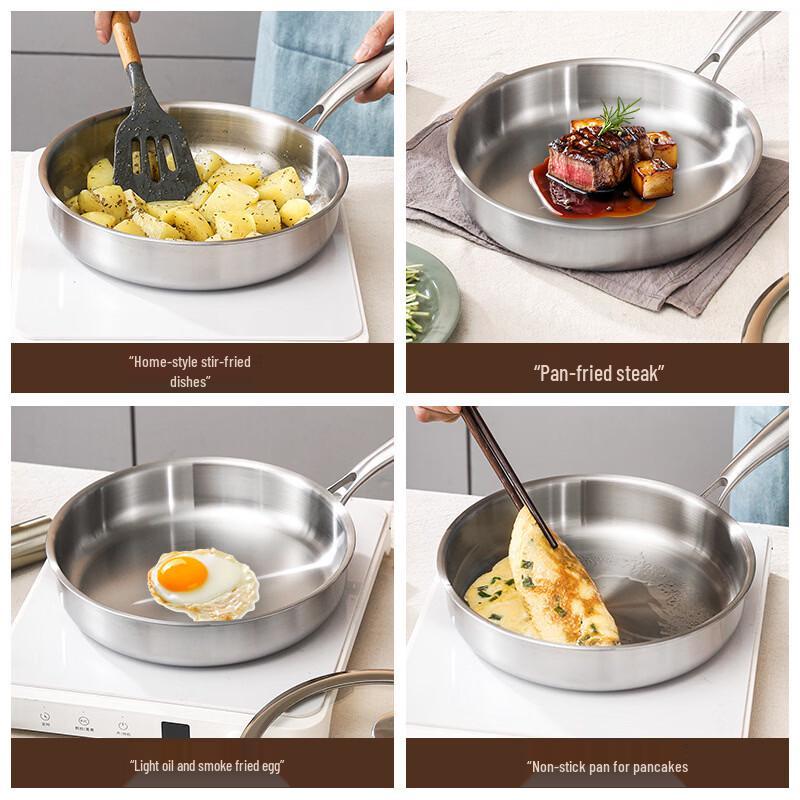 5-lagige Induktions-Bratpfanne aus 316 Edelstahl