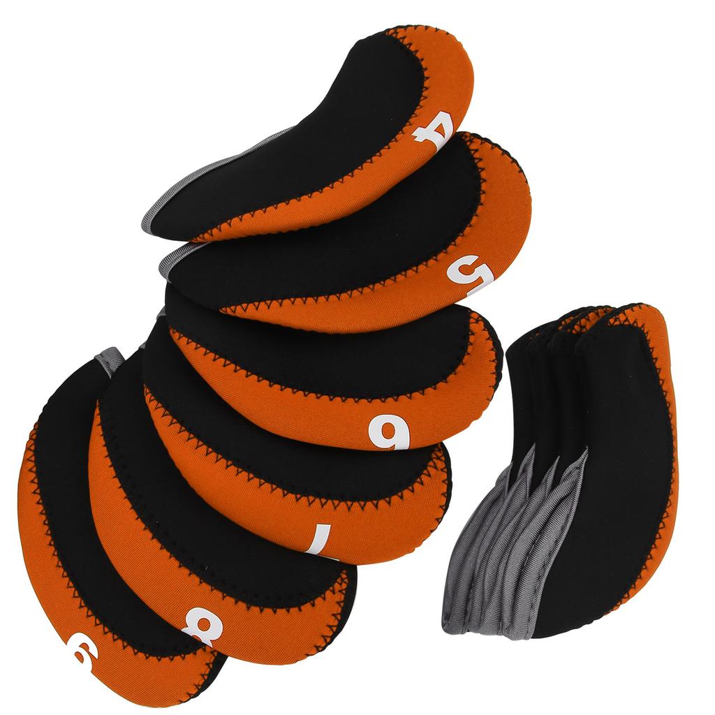 10Pcs/set Leather Golf Club Iron Head Covers Golf Putter Club Head Protect Case Set