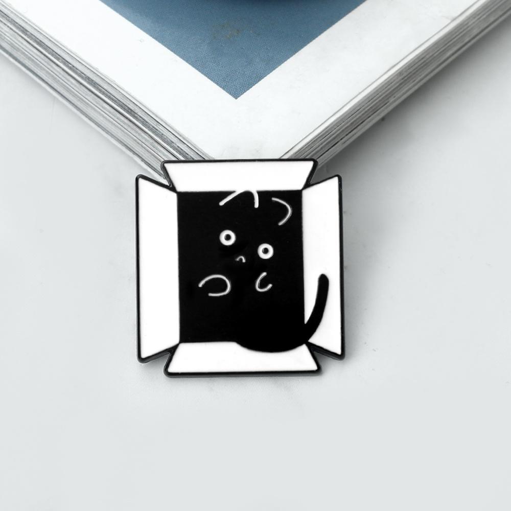 Cartoon Creative Black Cat Enamel Pins Cute Liquid Cat Series Brooches Emblem Clothes Accessories Jewelry Gifts for Kids Friends