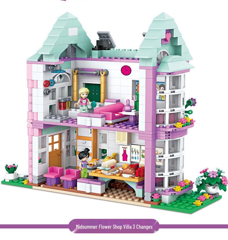 Chao Bao 7647 Lego-Compatible Seaside Villa Girls' Building Blocks Puzzle Toy