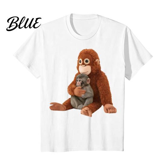 Loose Fit Tee Shirt Monkey Team Punch T-Shirt Round Neck Short Sleeve Cute Macaque And Orangutan Summer for Men Teens Street Wear Fashionable