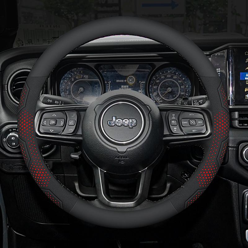 Carbon Fiber Suede Steering Wheel Cover for JEEP SRT Renegade Compass Wrangler Patriot Grand Cherokee Trail Hawk Car Accessories
