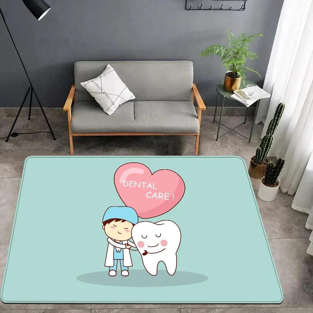 Cute Cartoon Tooth Welcome Doormat Non Slip Dental Office Living Room Decoration Washable Bedroom Kitchen Rug Home Decor Mat