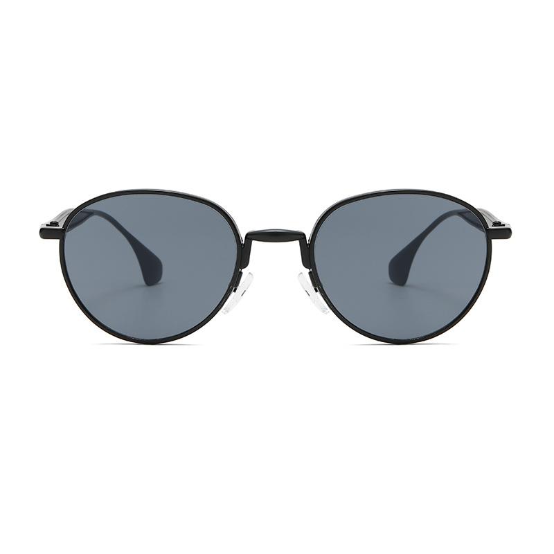 New light luxury round metal sunglasses men's and women's gold thin frame retro literary and versatile trend glasses