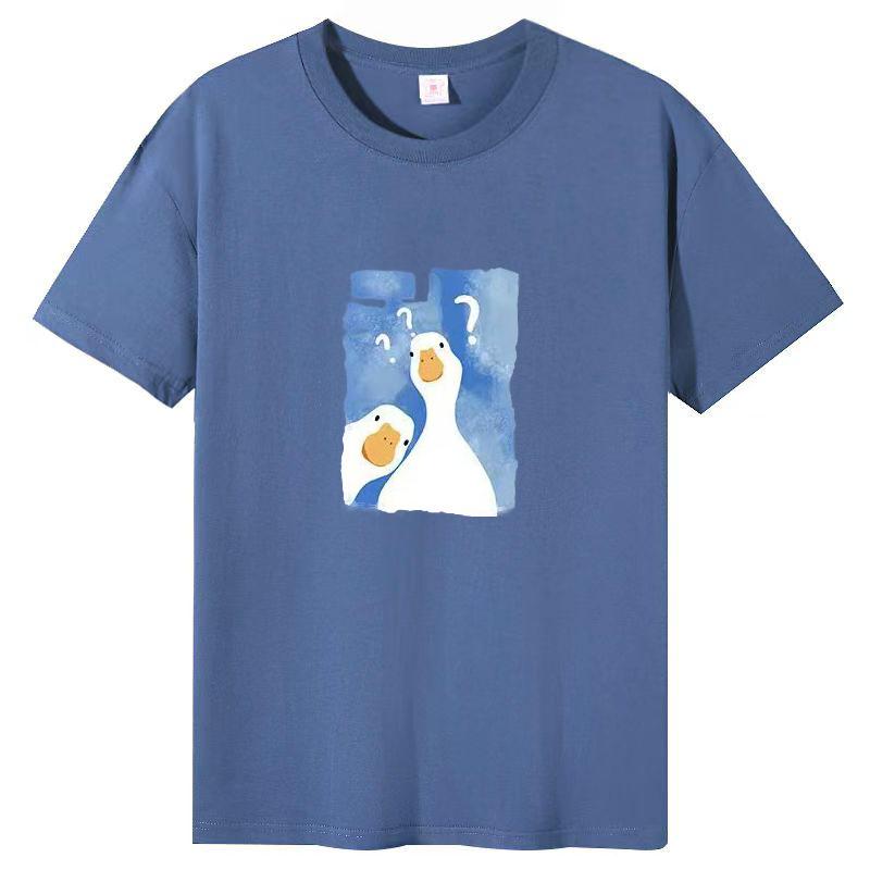 Damen Sommer Beliebtes Kurzarm-T-Shirt Baumwolle Atmungsaktiv Lockeres Oberteil Bedrucktes T-Shirt Lässig