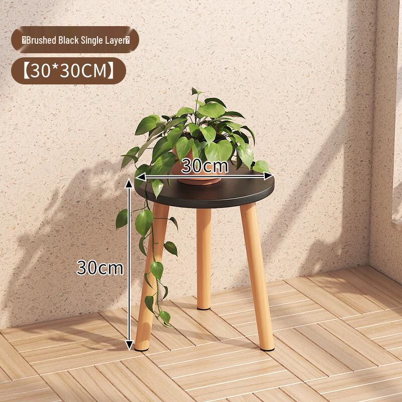 

Минималистичная черная напольная подставка для цветов и полка для хранения