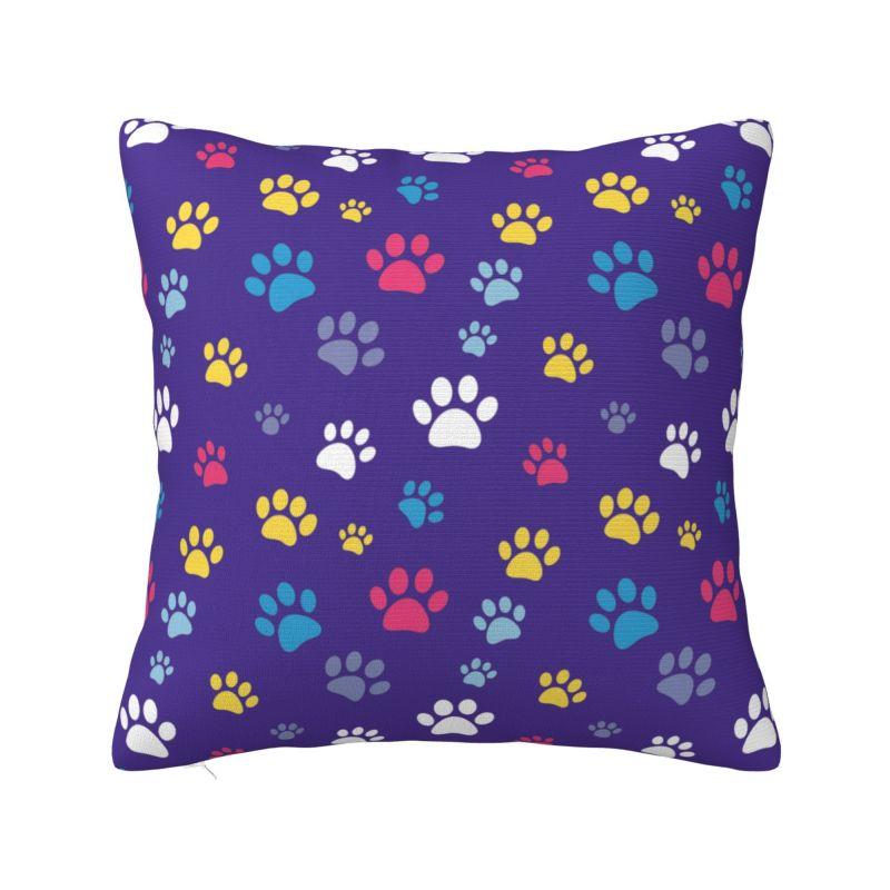 Colorful Animal Footprint Dog Paw Prints Cushion Cover cm Velvet Throw Pillow Case for Living Room Bedding Sofa Pillowcase