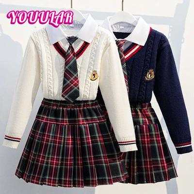 2024 Kinderkleidung Herbst für Mädchen Schuluniform Twinset Kinder Schullook Mädchenkleidung Junior Mädchen Kleidung Schulkleidung