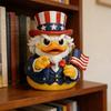 Patriotic Duck Figurine Funny Uncle Duck Statue with American Flag And Top Hat Collectible 4th of July Decoration for Independence Day Home Decor