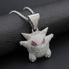 Hiphop Full Diamond Cuban Necklace Hiphop Pokemon Anime Pet Elves Pendant Men's Necklace