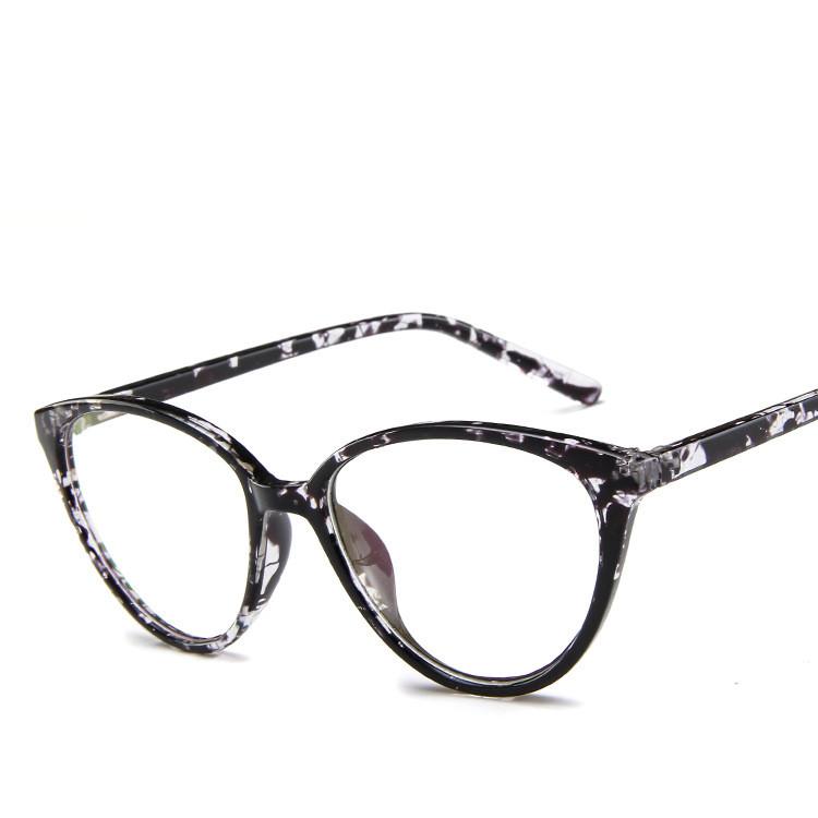 

Fashion Cat Eye Women Eyeglasses Retro Men Spectacle Glasses Frame Optical Computer Myopia Clear Plastic Eyewear Frame квітковий