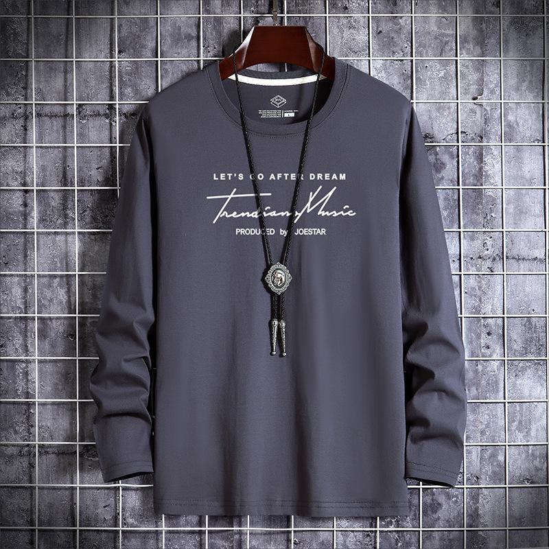 Men's Long-Sleeve Round-Neck T-Shirts: Youthful Korean Style for Spring and Autumn