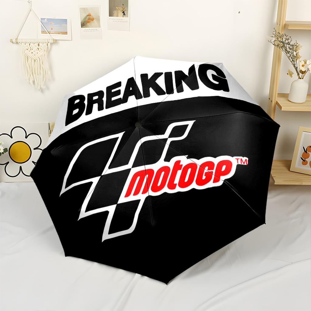 Breaking Motogp News Automatic Umbrella Sturdy 8-Rib Shaft Compact Design All-Season Umbrella for Travel Outdoor Accessory