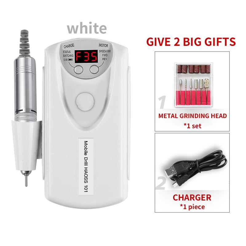 

Портативное устройство для снятия лака с ЖК-дисплеем, аккумулятором и устройством для удаления омертвевшей кожи белый