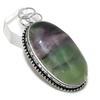 Natural Fluorite Gemstone Handmade 925 Steling Silver Jewelry Pendant 2.48" M6v81