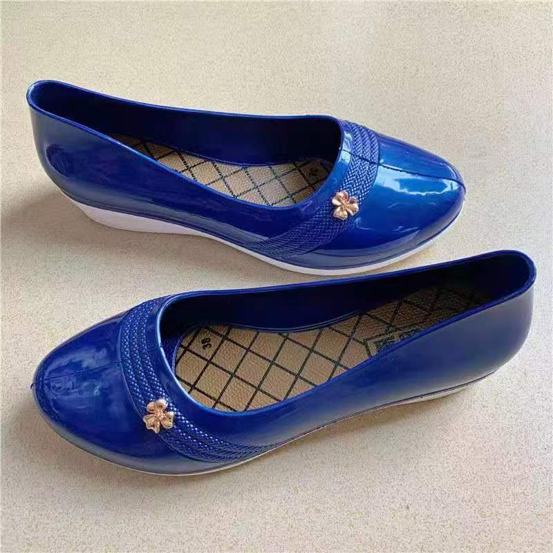 Fashionable Rain Shoes for Women In Summer Non Slip Sandals Waterproof and Comfortable Labor Protection Mid Heeled Rubber Shoes