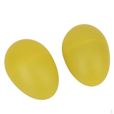 Dvojice plastových perkusních hudebních vajíček Maracas Shakers Kids Toy Lemon Yellow