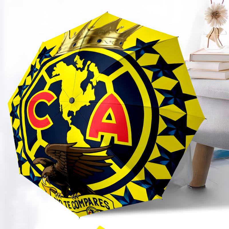 Club América Fashionable Automatic Opening/Closing Folding Umbrella. Portable and Foldable, Ideal for Gift, Travel, and Daily Use.